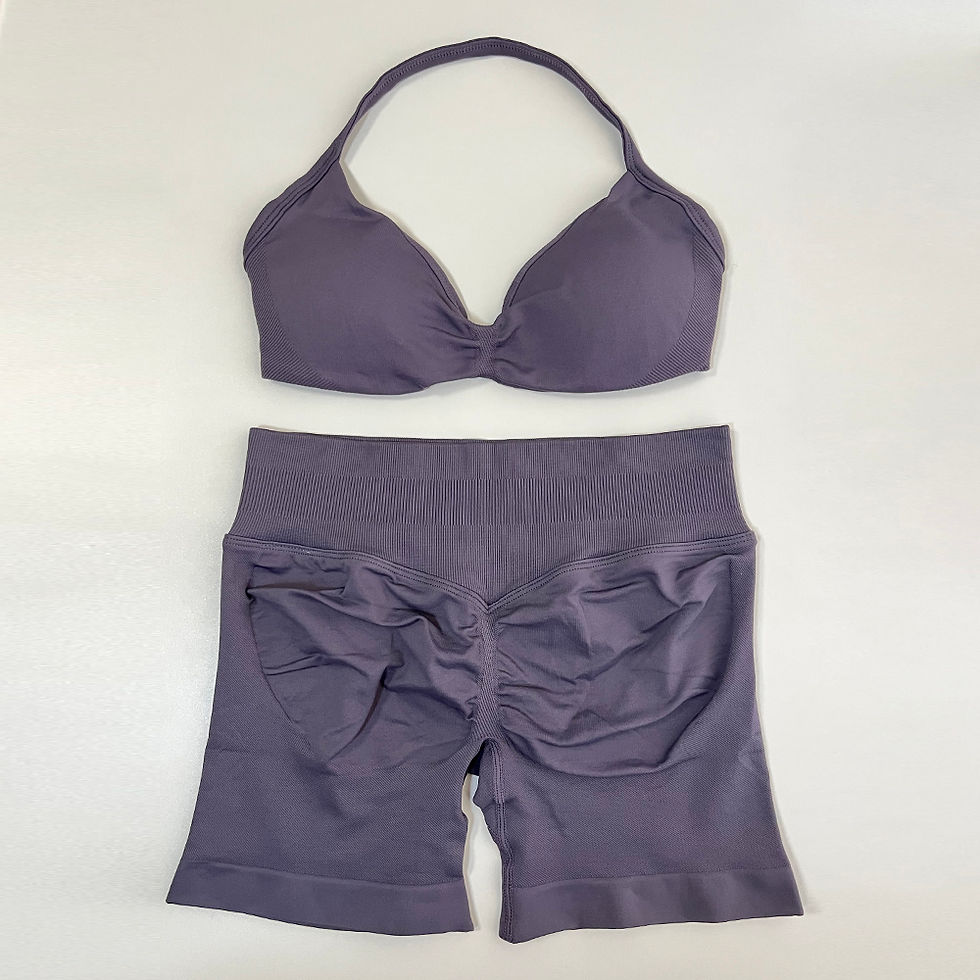 Miniatura: 2 Piece Yoga Set Women Seamless Gym Set Strappy Halter Yoga Bra and Scrunch Bum 