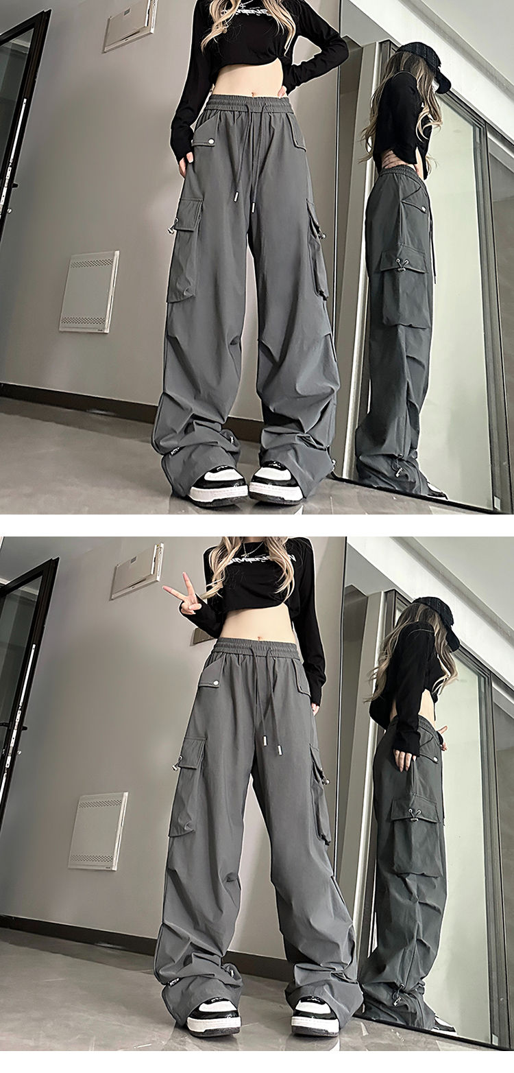 Miniatura: 2024 American style large pocket cargo pants women's spring summer new style wid