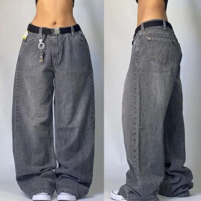 Miniatura: Streetwear Fashion New Multi-pocket Washed Baggy Jeans Men And Women Y2K Hip-hop