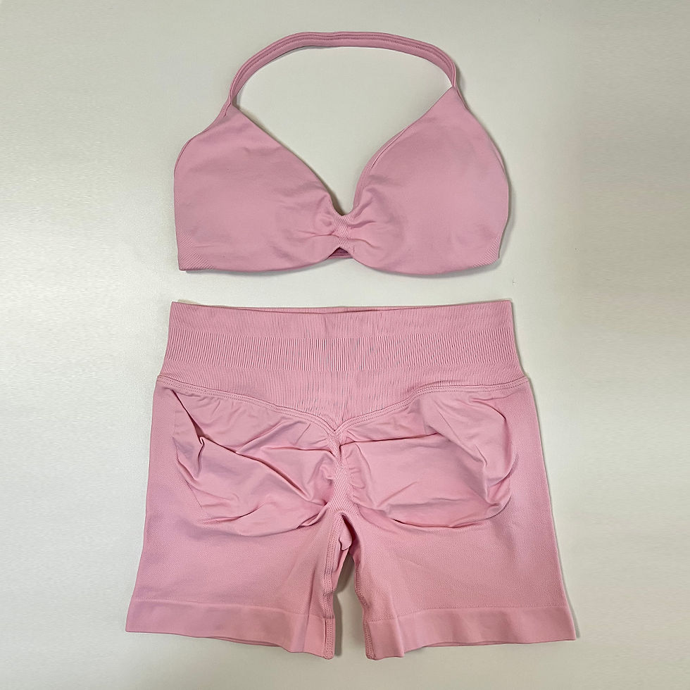 Miniatura: 2 Piece Yoga Set Women Seamless Gym Set Strappy Halter Yoga Bra and Scrunch Bum 