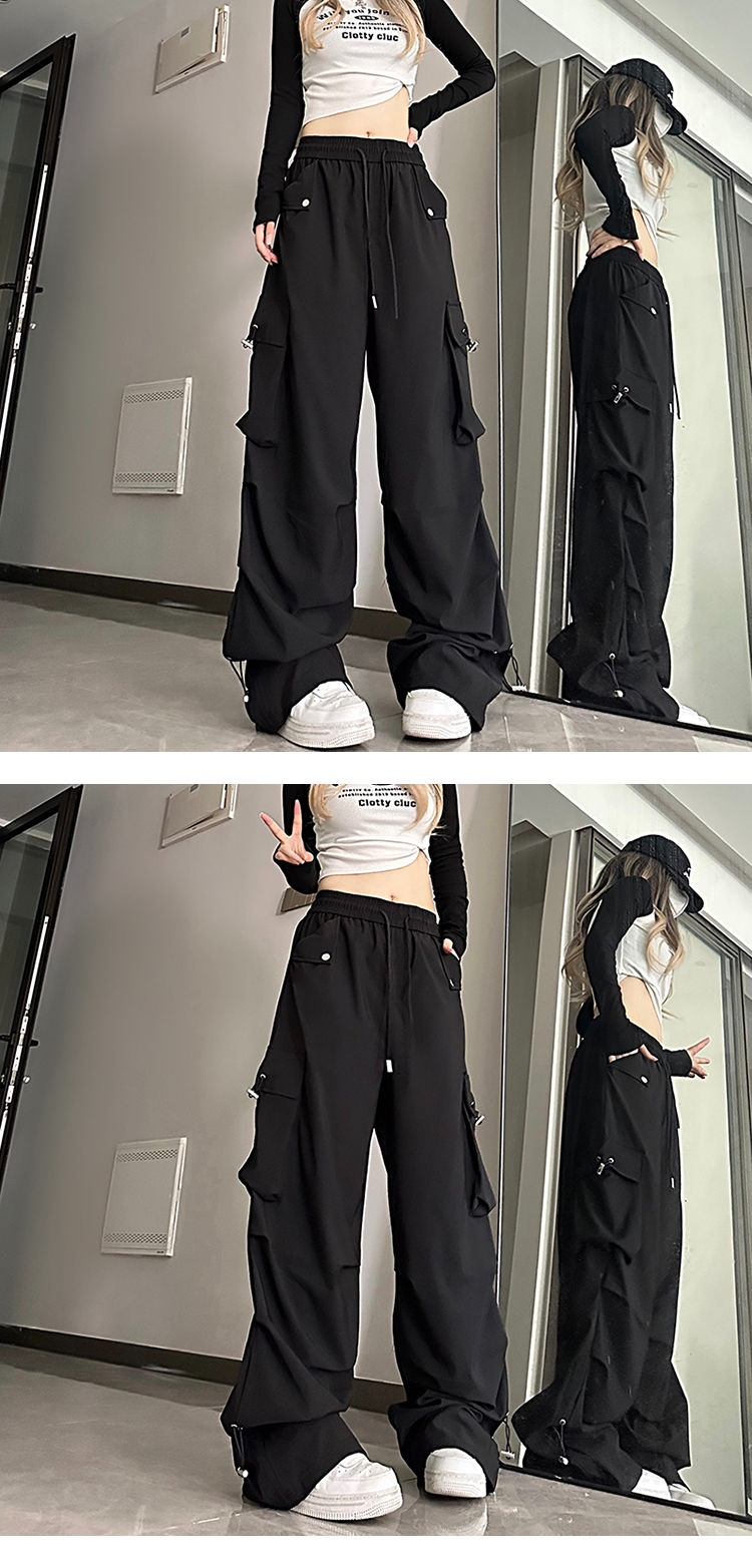 Miniatura: 2024 American style large pocket cargo pants women's spring summer new style wid