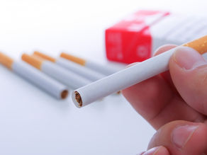 煙草を手に持つ様子