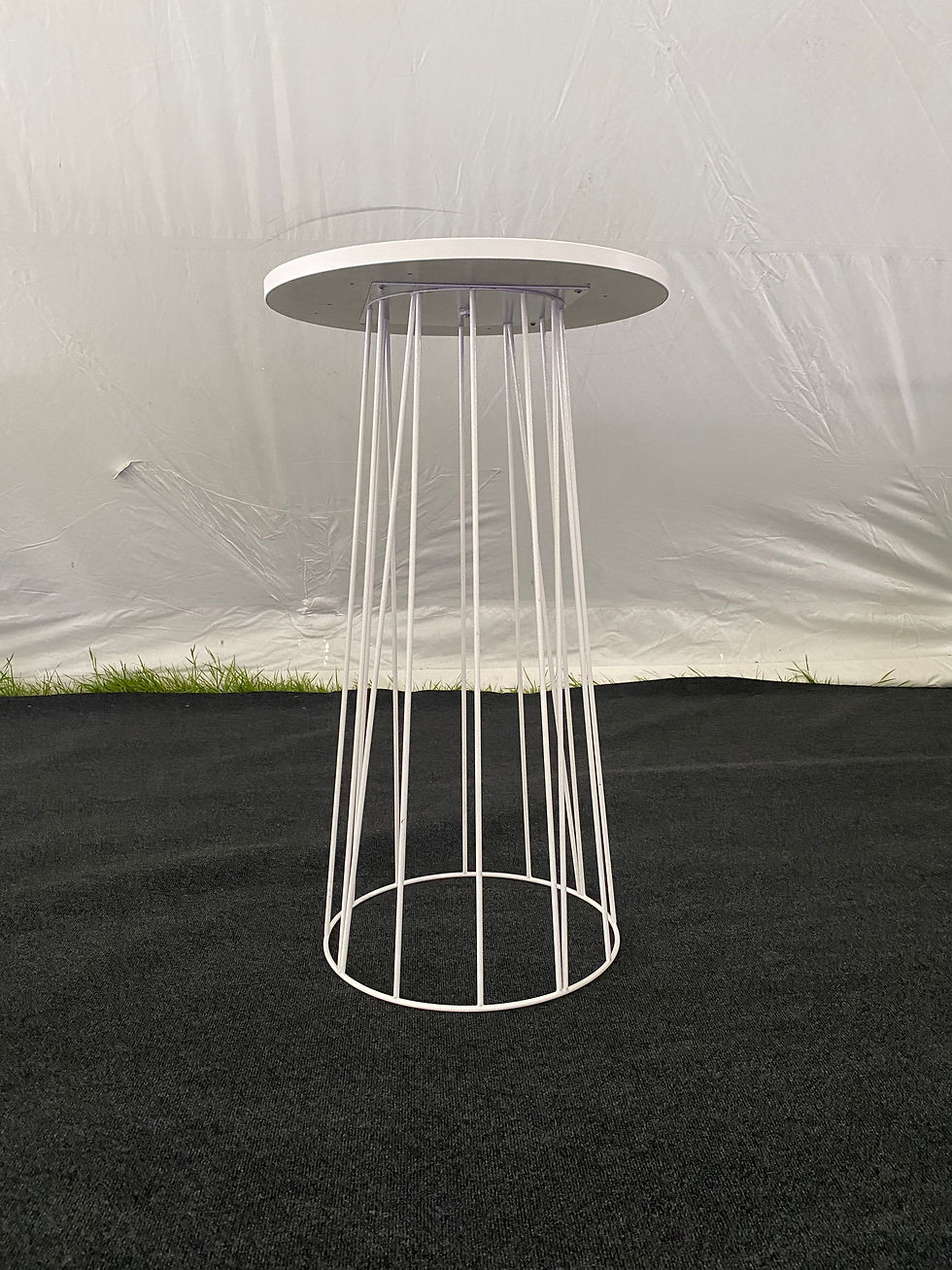 Caged White Poseur Table