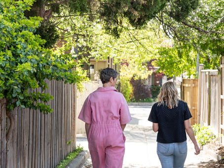 Coach Sara Walking with a friend