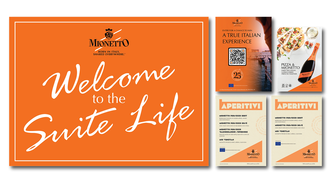 mionetto marketing designs flat lay