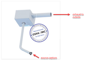 Ceiling Mounted Source Capture Device Used in Nail Salons