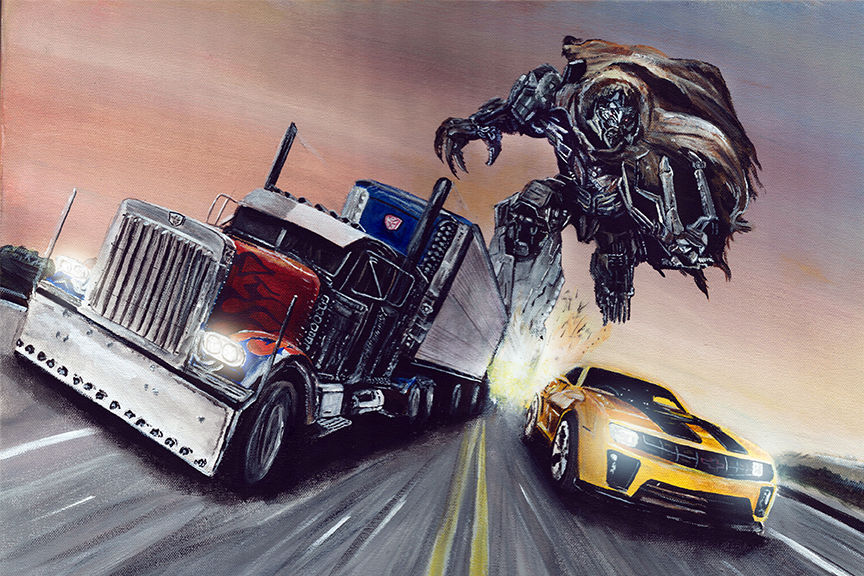 tranformers, optimus prime, bumblebee, megatron, truck, chevy