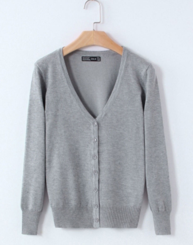 Thumbnail: Women's V-Neck Cardigan w Buttons 
