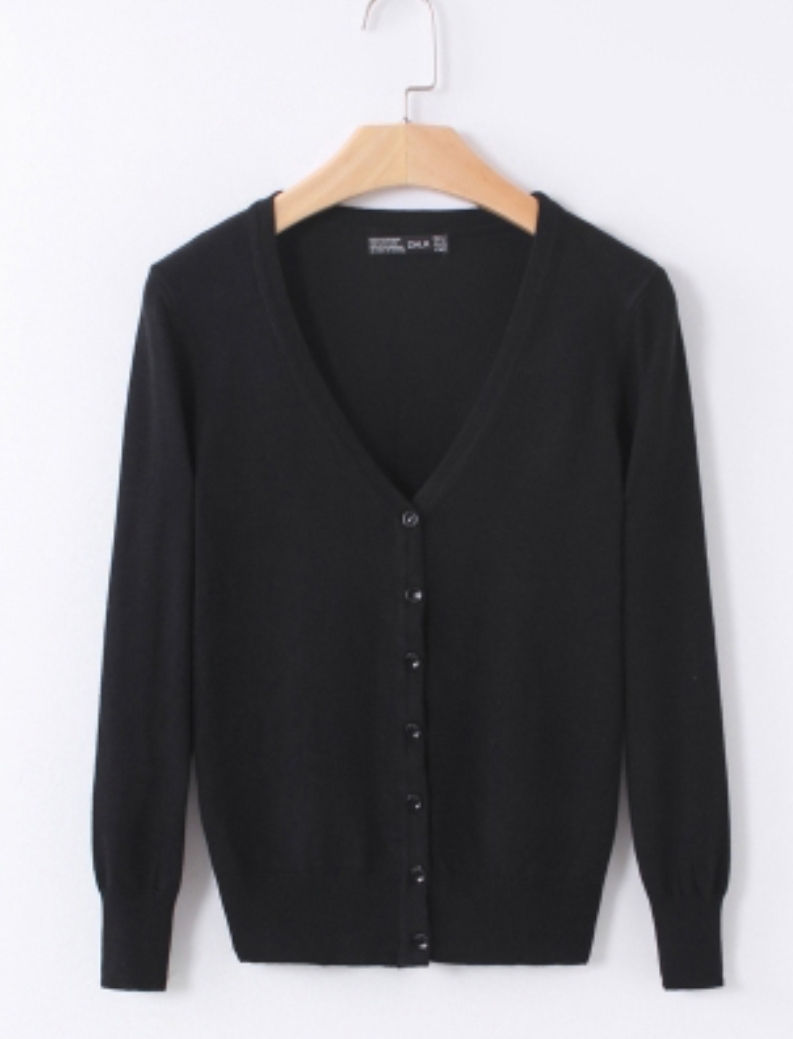 Thumbnail: Women's V-Neck Cardigan w Buttons 