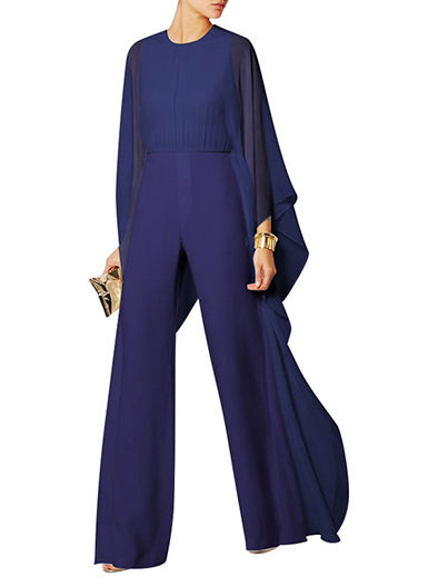 Thumbnail: Women's Flared Draped Jumpsuit 