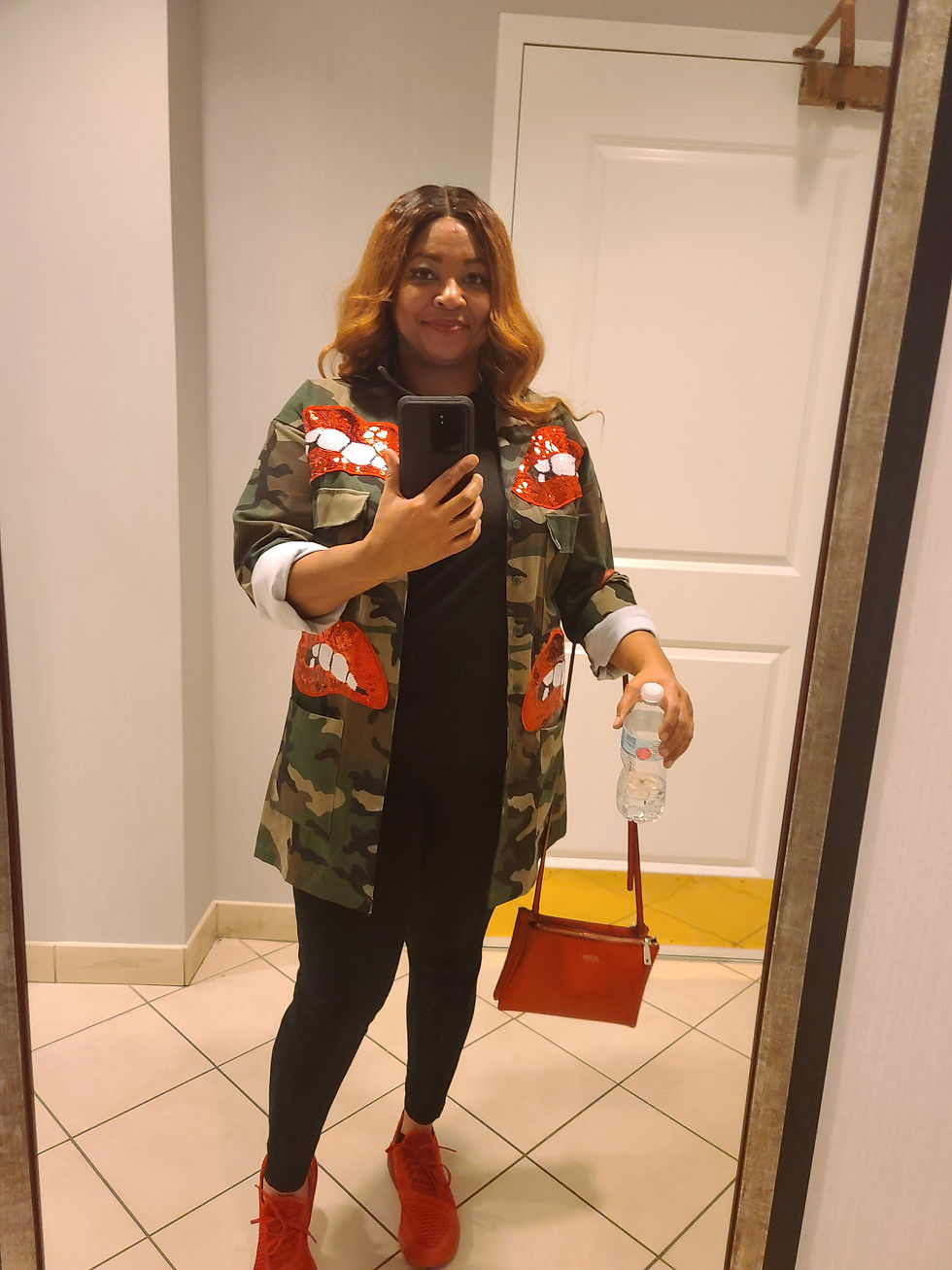 Thumbnail: Women's Camo Red Lips Jacket