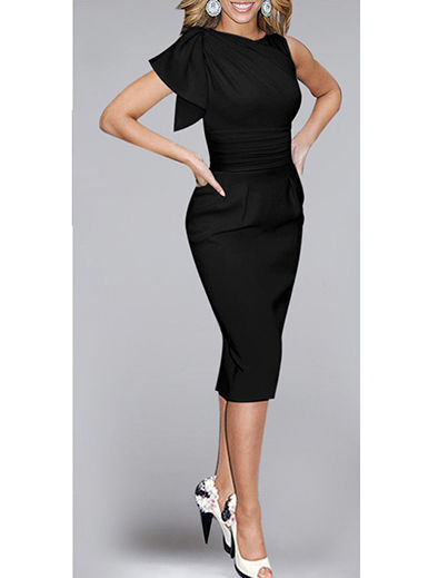 Thumbnail: Close Fitting Pencil Dress Knee Length