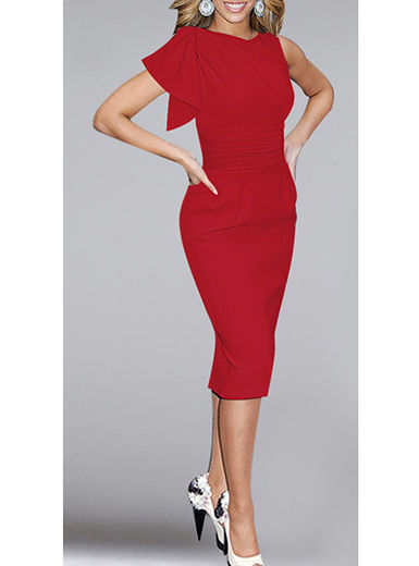 Thumbnail: Close Fitting Pencil Dress Knee Length