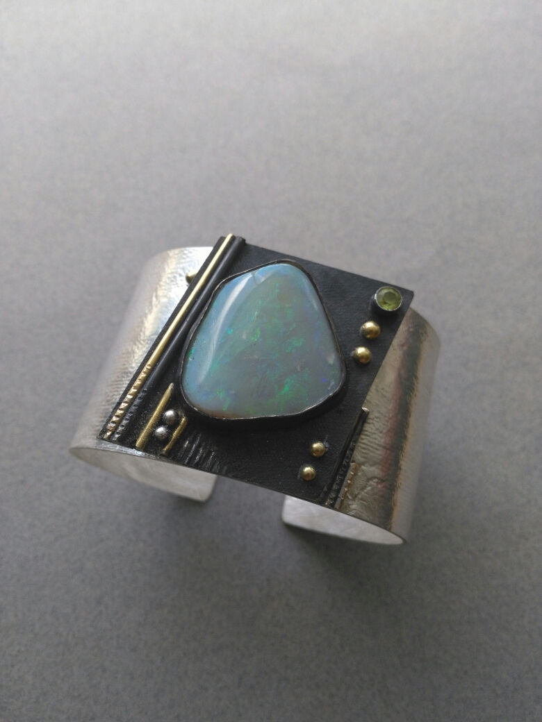 Bracelet - Sterling Silver, 14K Gold, Opal & Peridot