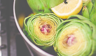 bowl of cut artichokes
