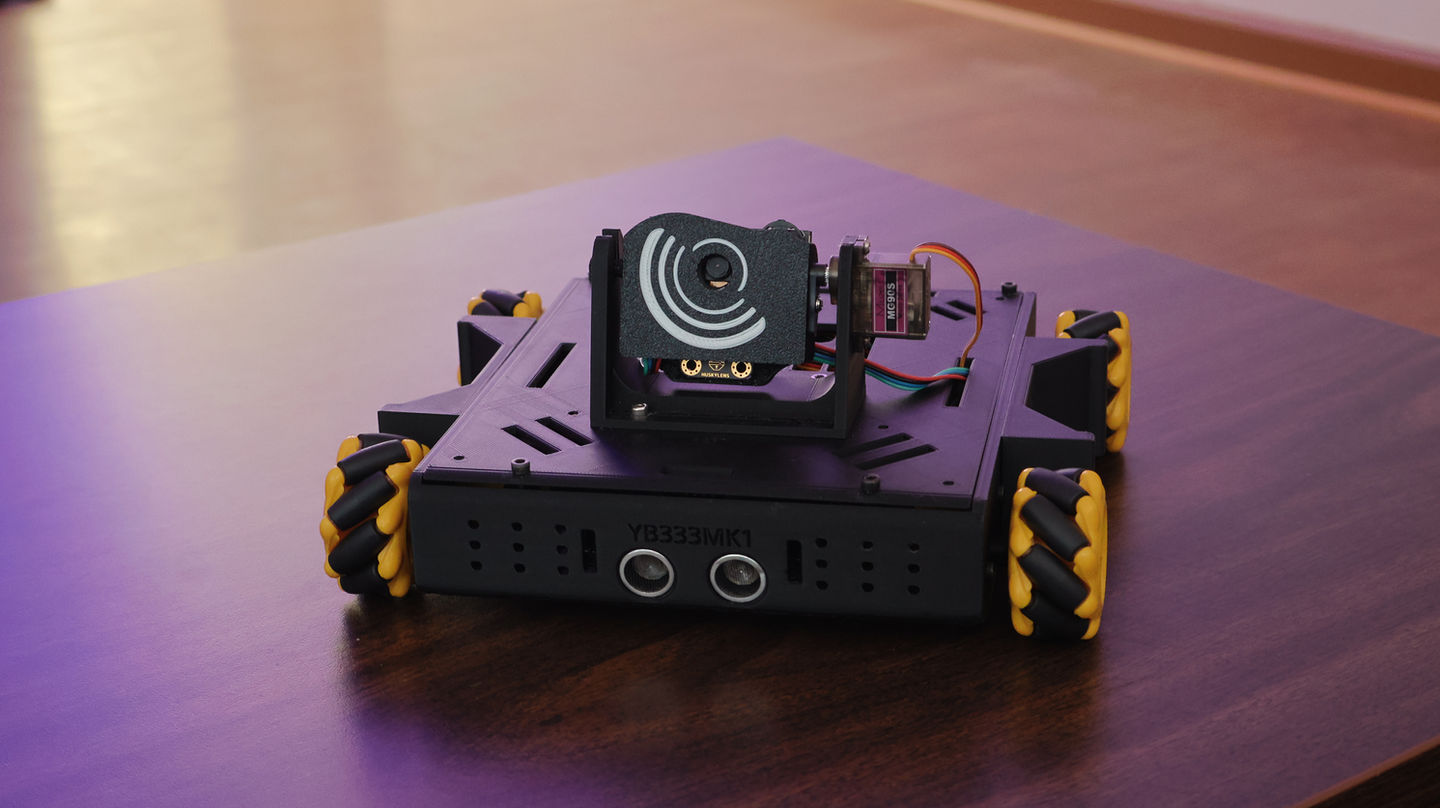 Plug in sensors, motors, wheels, and more.