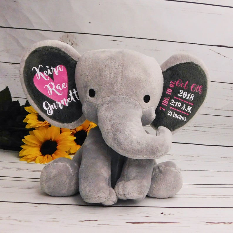 Thumbnail: Monogramed Elephant Keepsake | Newborn Gift