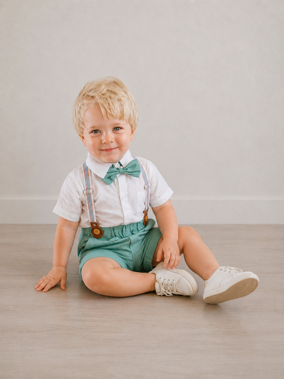 Gentlemen | Classic Green Suspender Shorts Suit Set