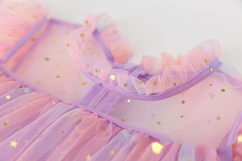Thumbnail: Tulle Flutter Sleeve Sequined Party Dress