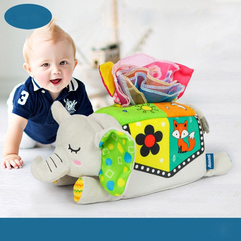 Thumbnail: Animal Plush Pull Tissue Toy for Babies