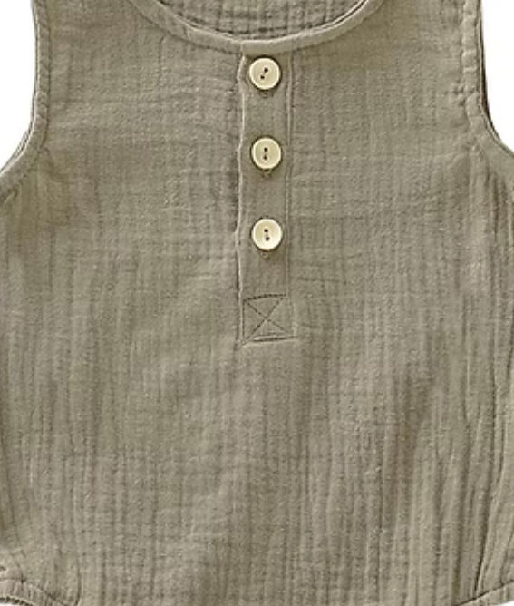 Thumbnail: Muslin Sleeveless Romper | Shorts Bottom