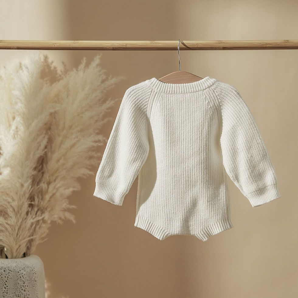Thumbnail: Unisex Knit Romper with Button detail