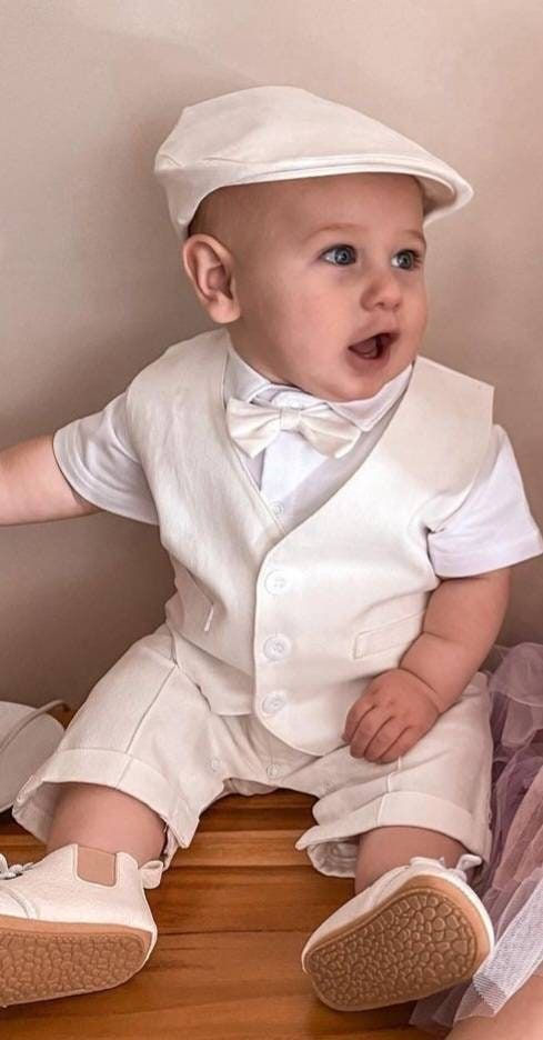 Thumbnail: Boys' White Baptism Christening Suit Set | Sizes 3M to 3 Years