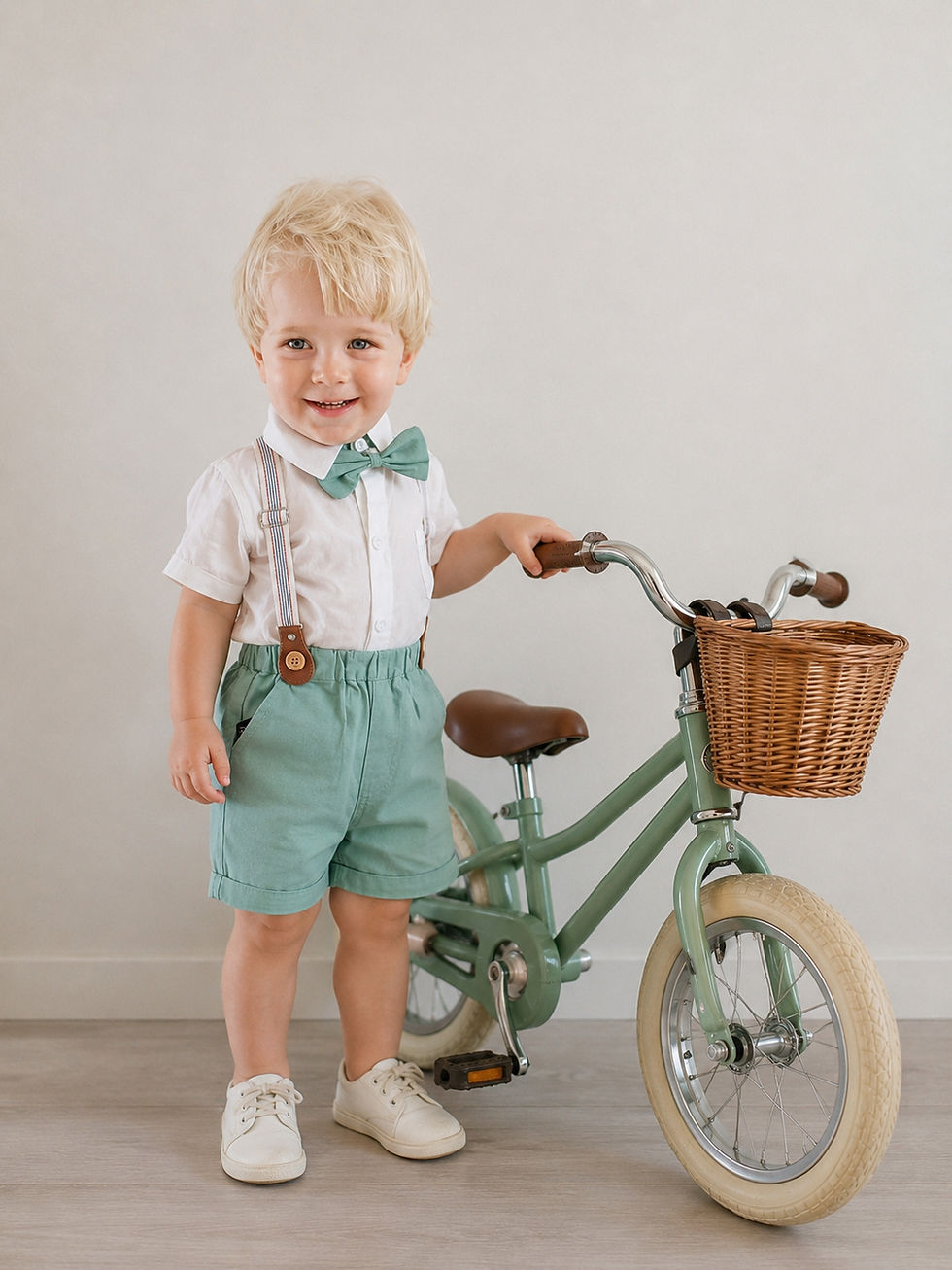Thumbnail: Gentlemen | Classic Green Suspender Shorts Suit Set