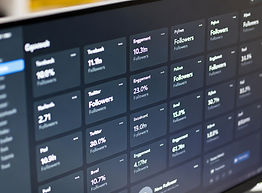 Detailed visual of social media management analytics on a monitor