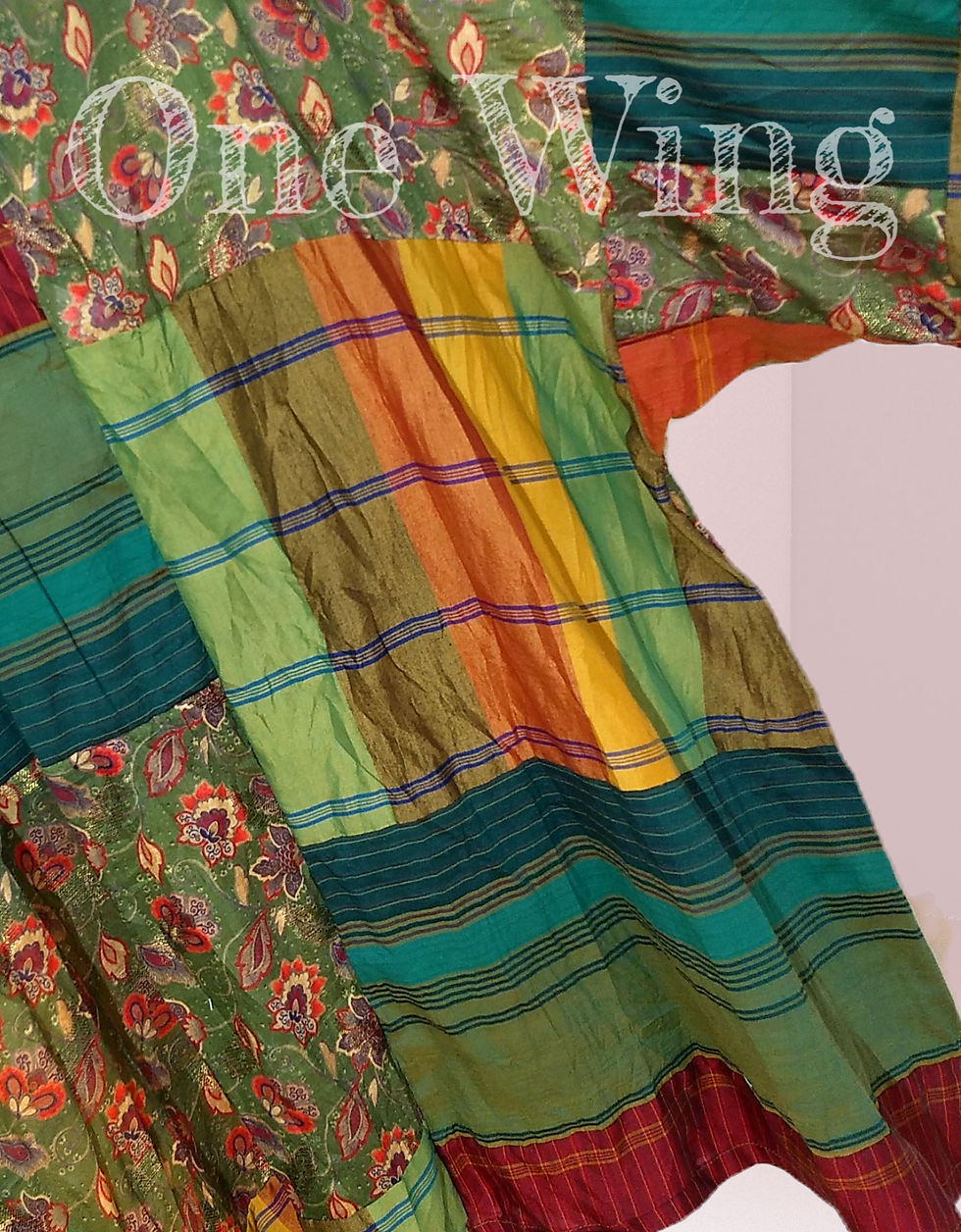 Thumbnail: Detail Emerald, Ruby & Topaz Cotton Catherine Tunic by One Wing Studio for The Majestic