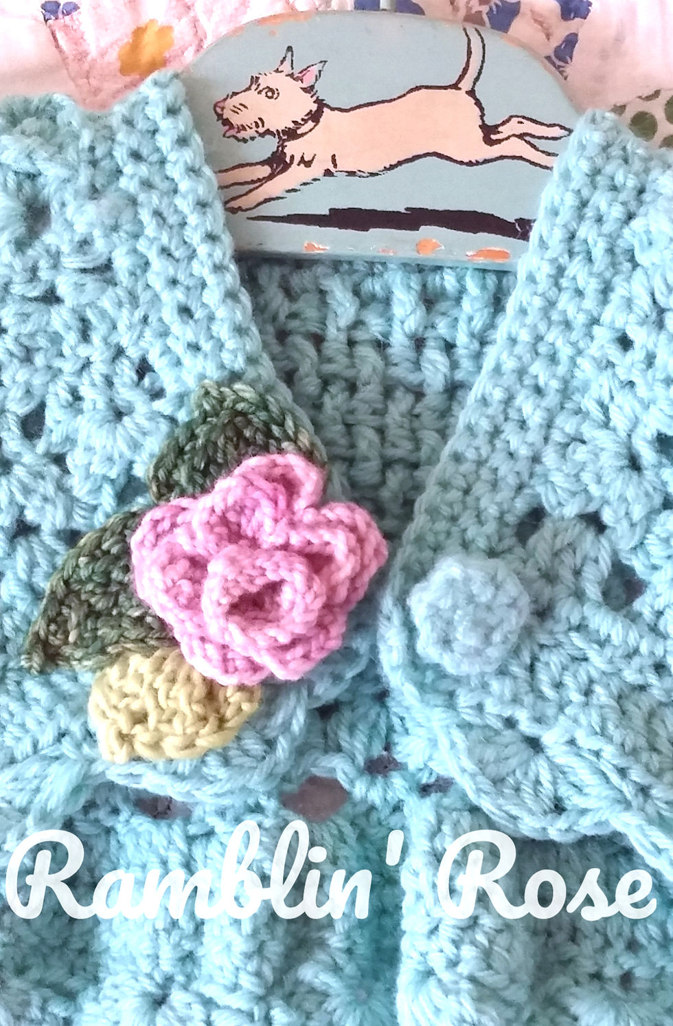 Thumbnail: Detail Robin's Egg Blue Baby Shrug by Ramblin' Rows for The Majestic
