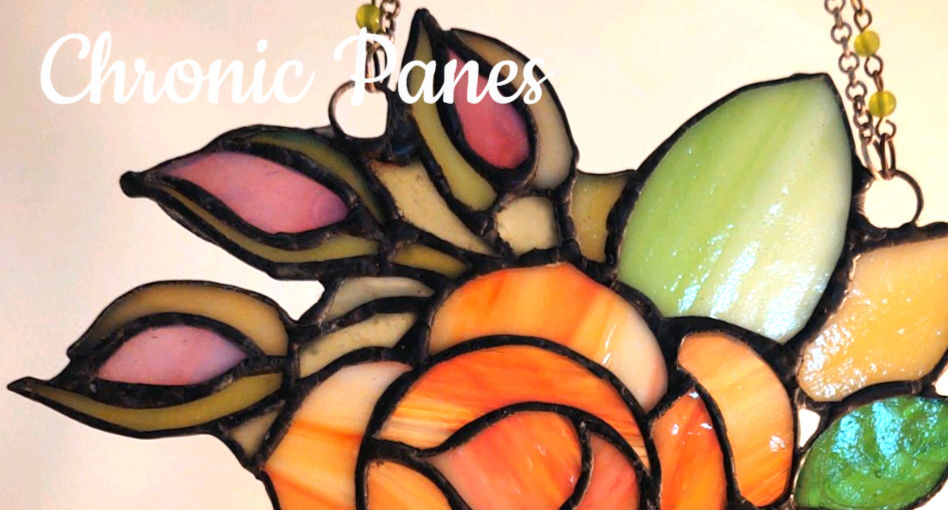 Thumbnail: Detail Blue Speckled Jug Stained-glass Suncatcher by Chronic Panes for The Majestic