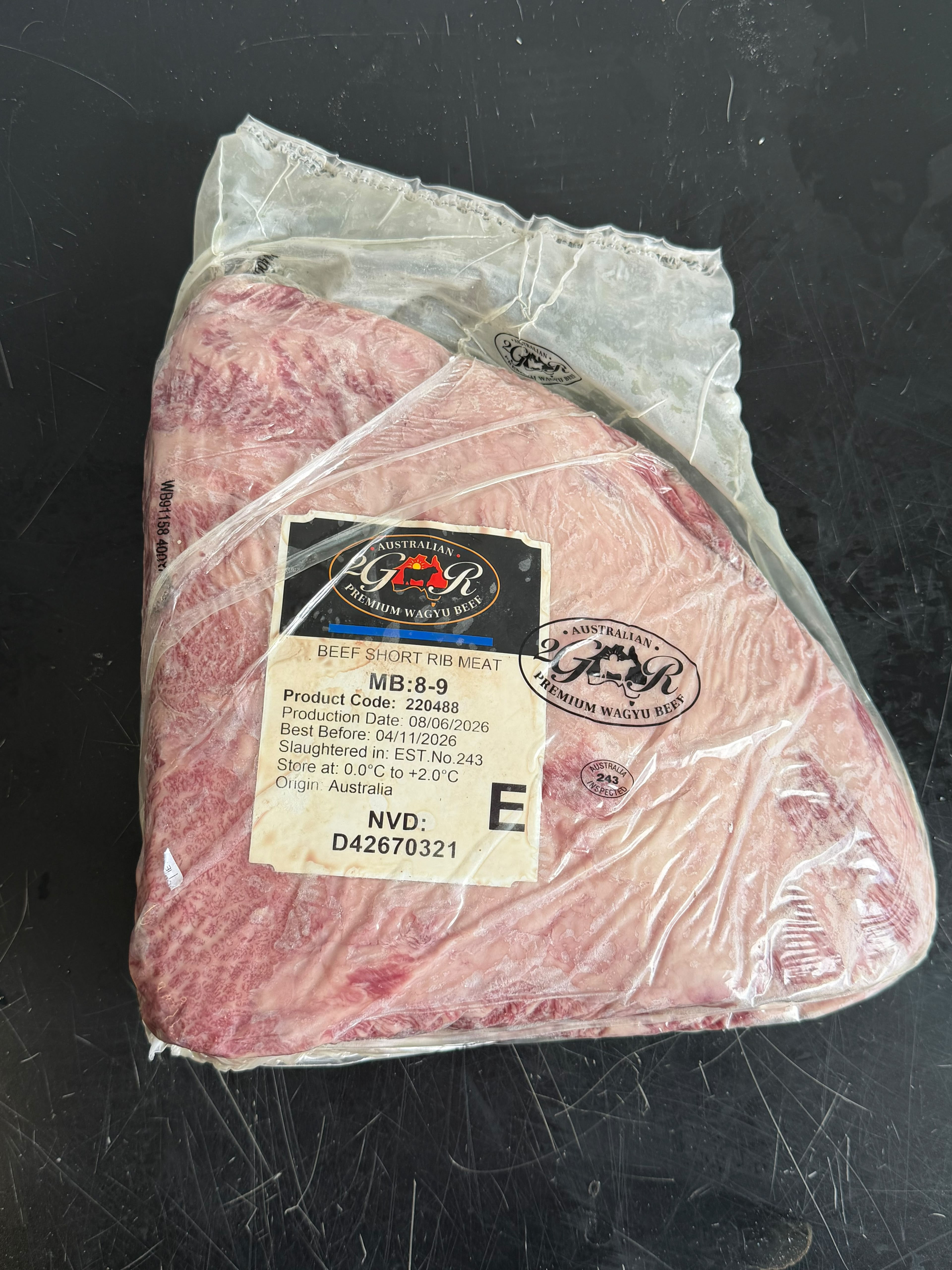 Australian Premium Wagyu Beef Short Rib Meat MB8-9