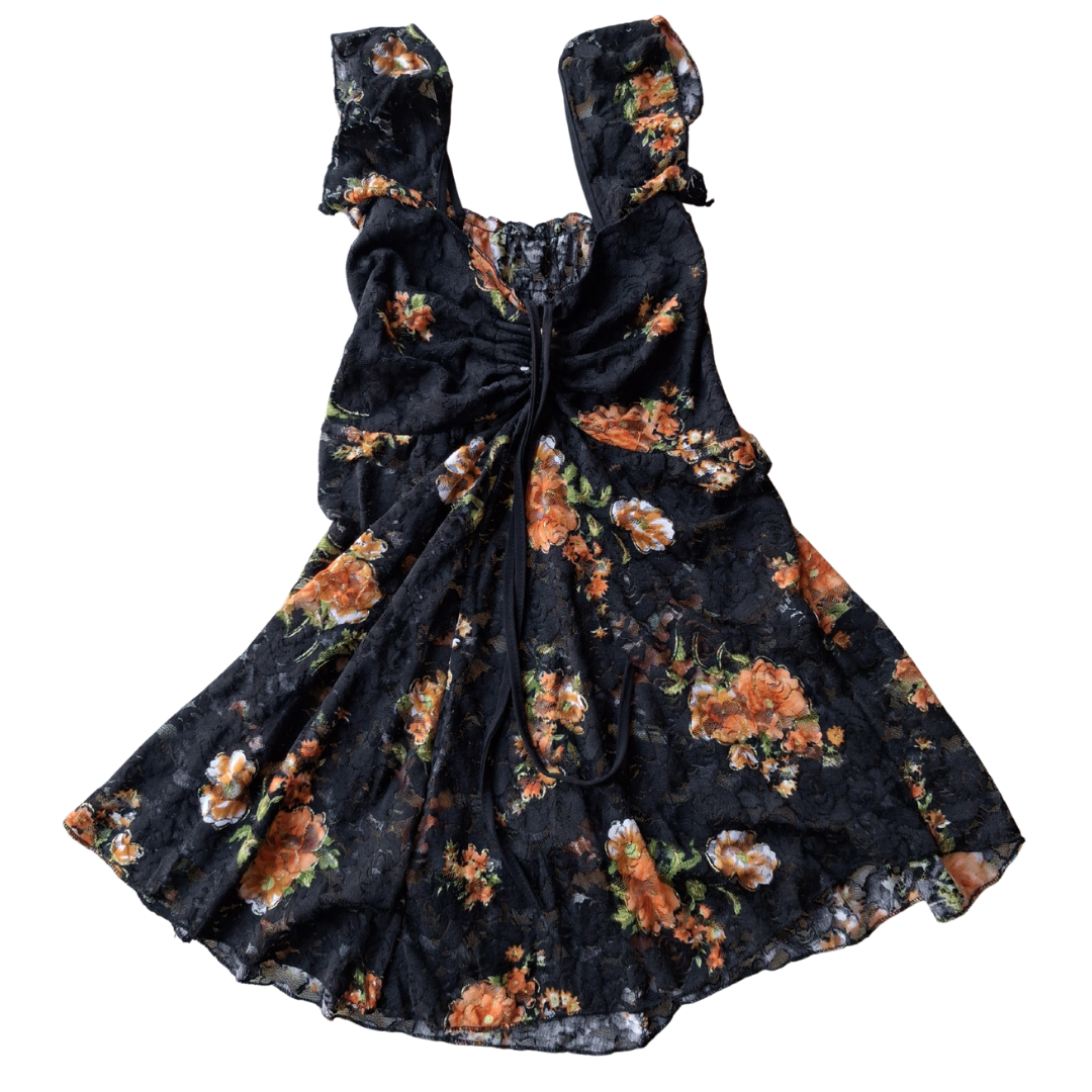 Floral Front Tie Top