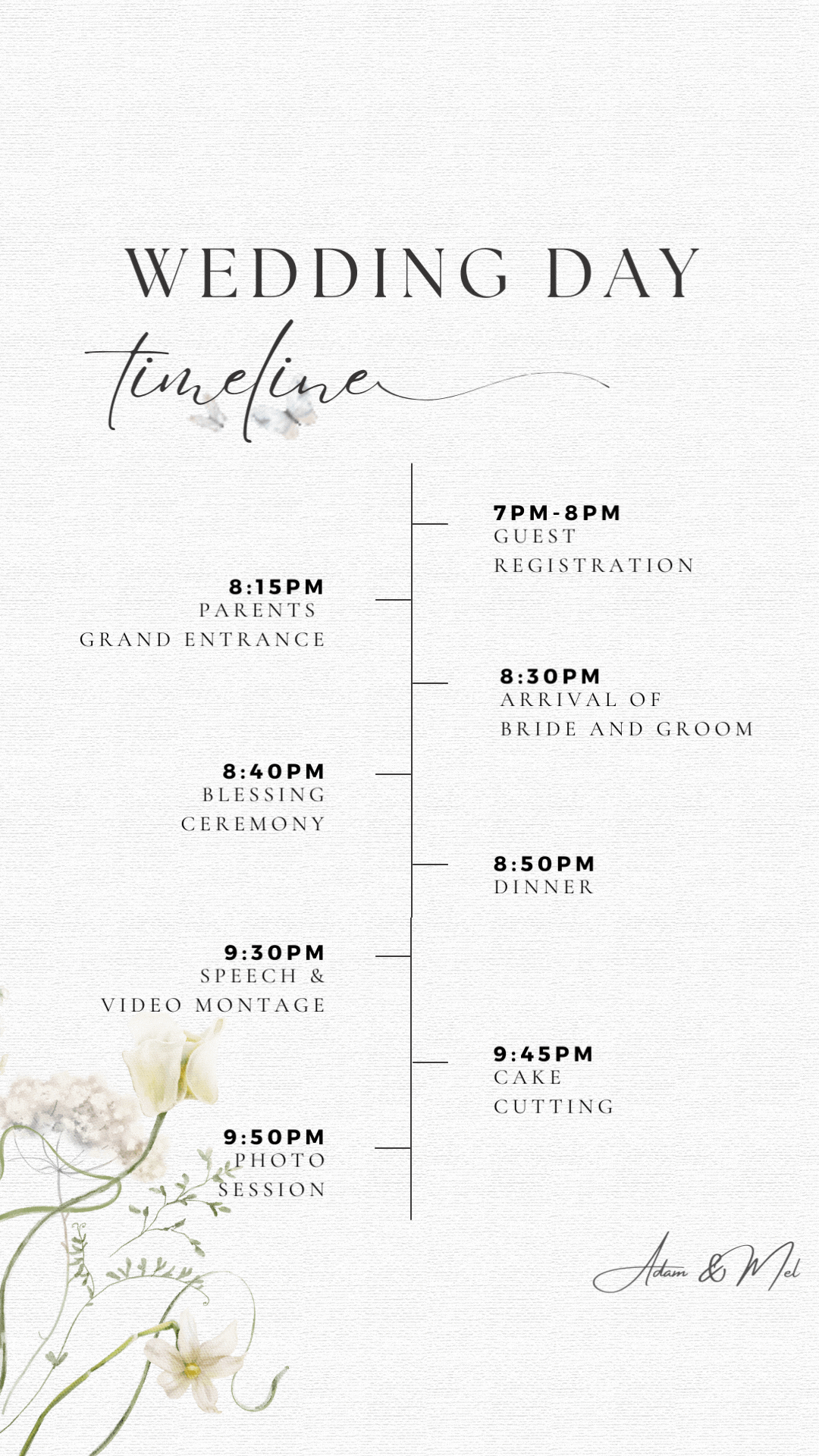 adam & mel itineraries.gif