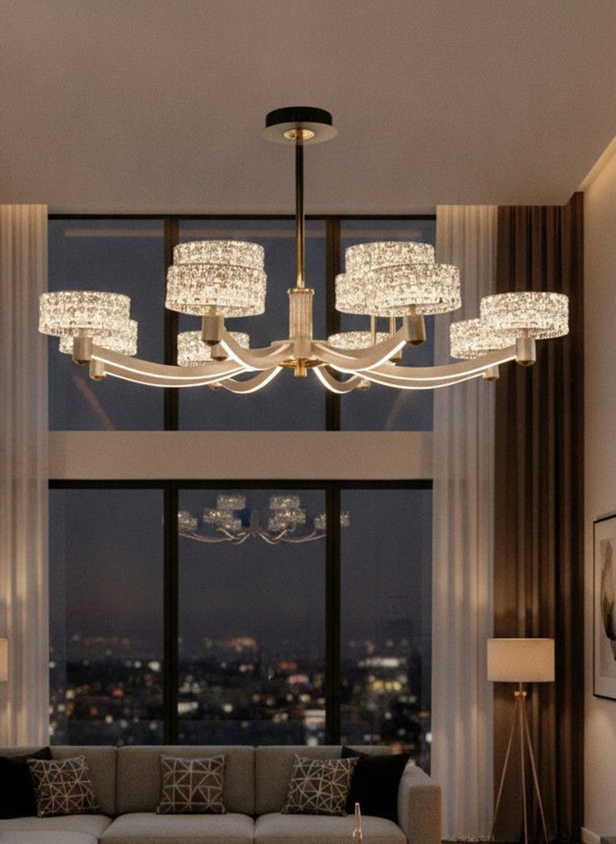 12-light LED chandelier for Dining & Living Rooms – DK26 2188/12