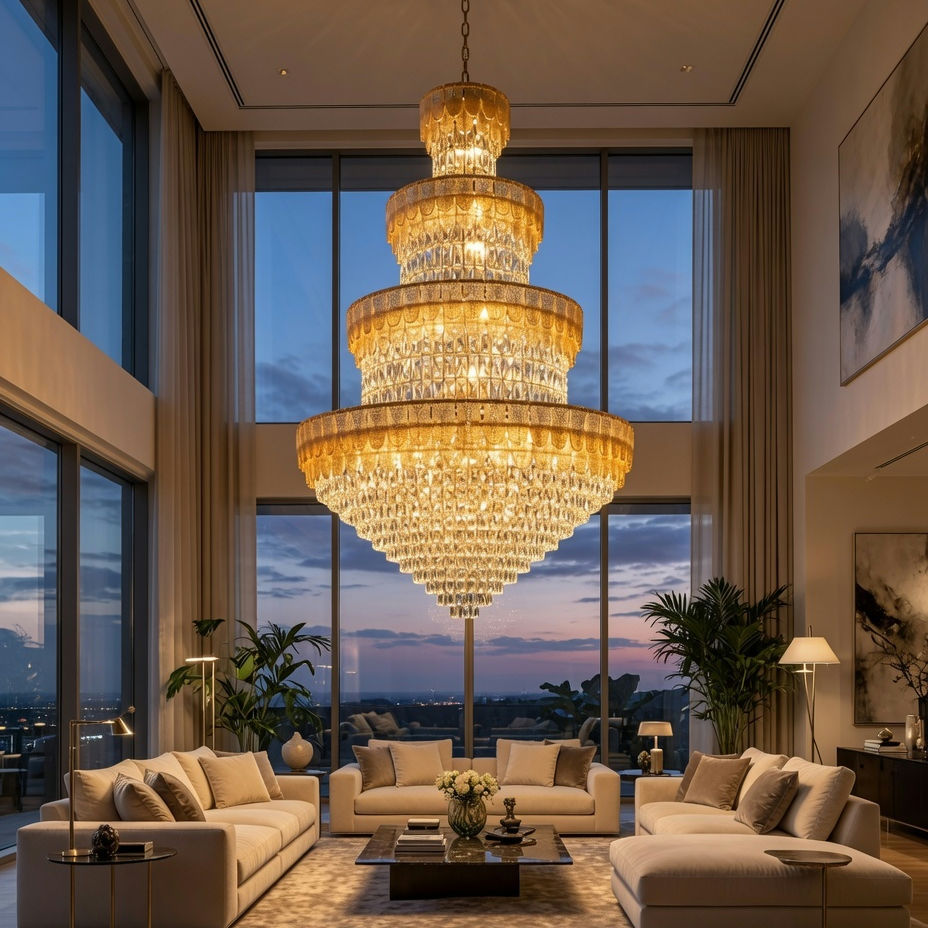 Large-Format Chandelier for Grand Foyers – DK14 8008 1200x1800mm