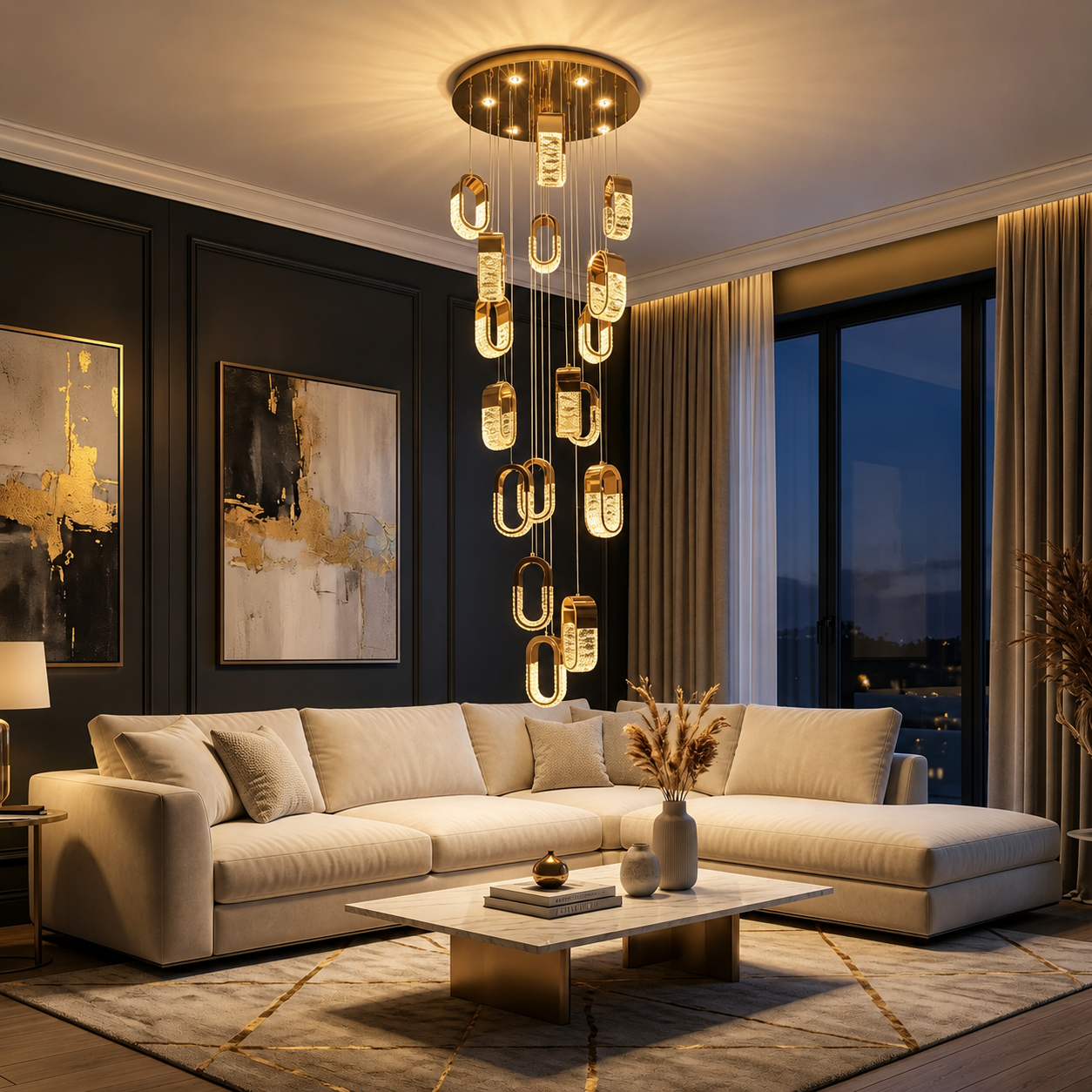 18-Light Chandelier for Double-Height Living Rooms – DK14 8996