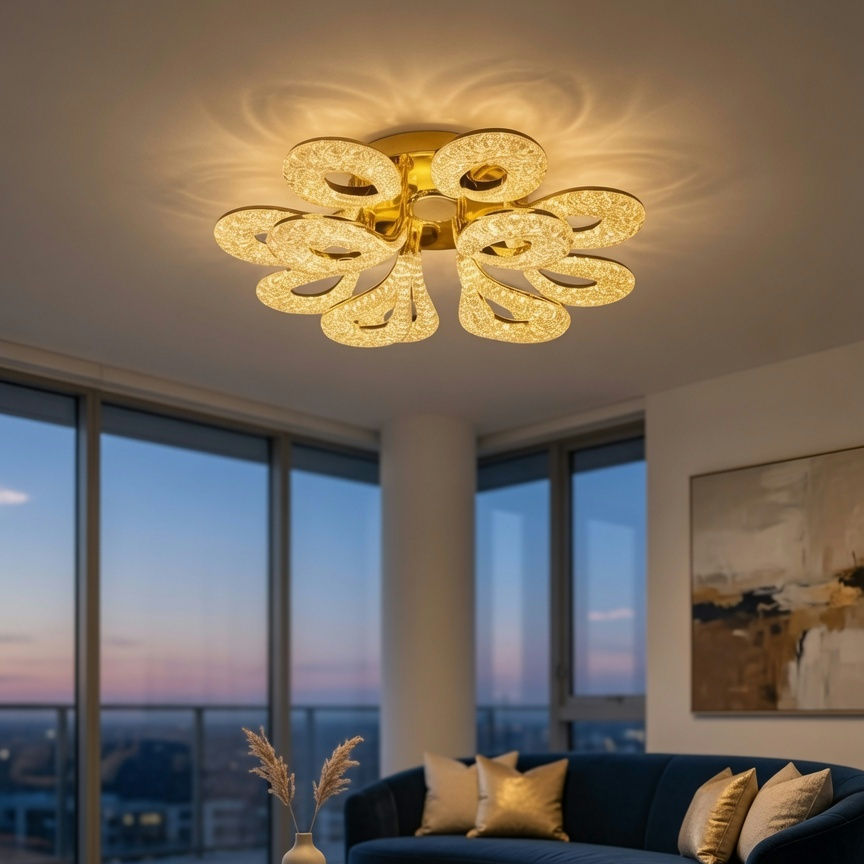Premium 12-Light LED Chandelier for Grand Living Rooms – DK26 6035/12