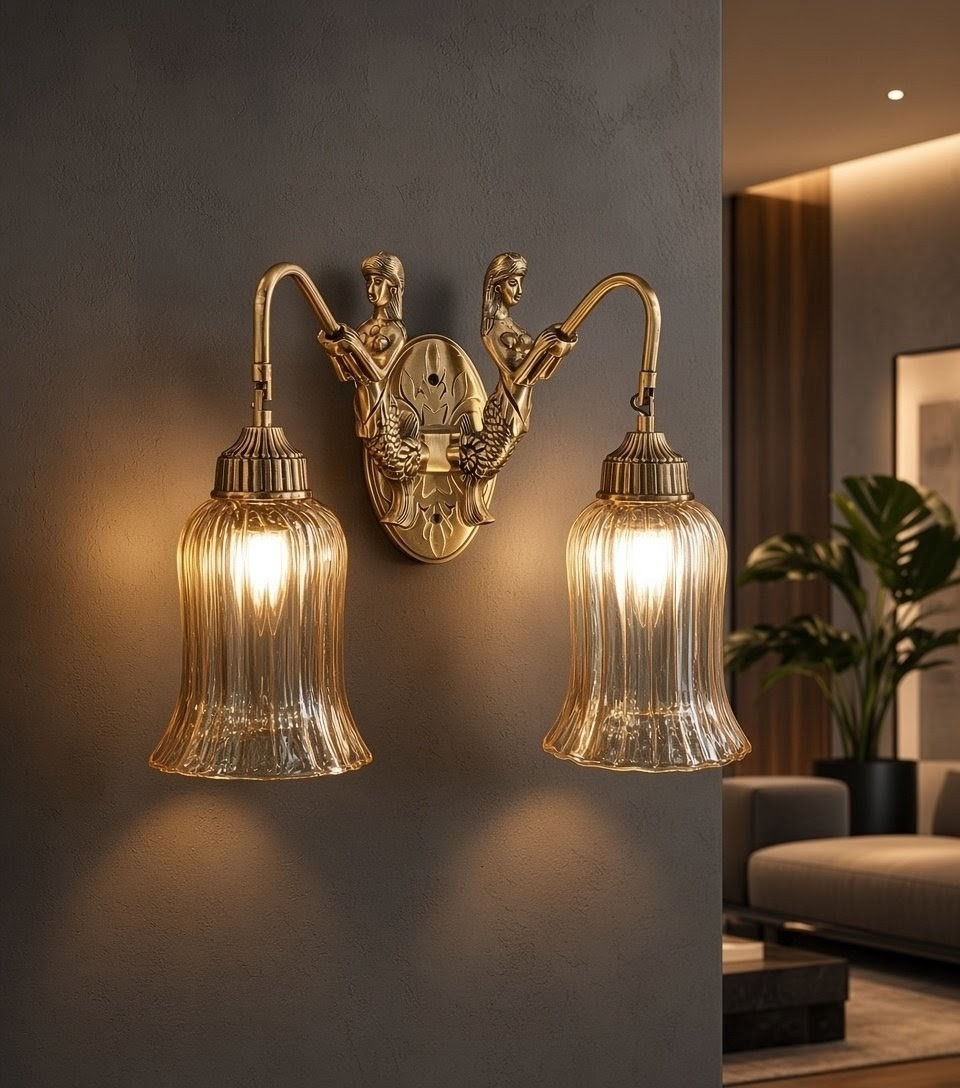 2-Light Classic gold Wall Light for Living Rooms & Bedrooms – DK13 963/2