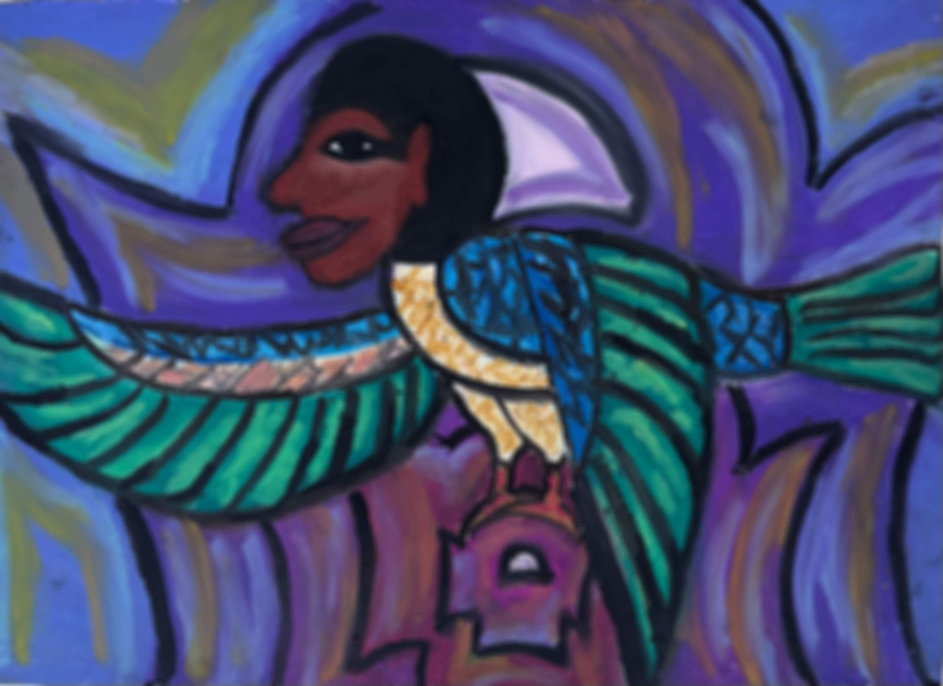 Egyptian God of Consciousness "Ba"- Canvas Print