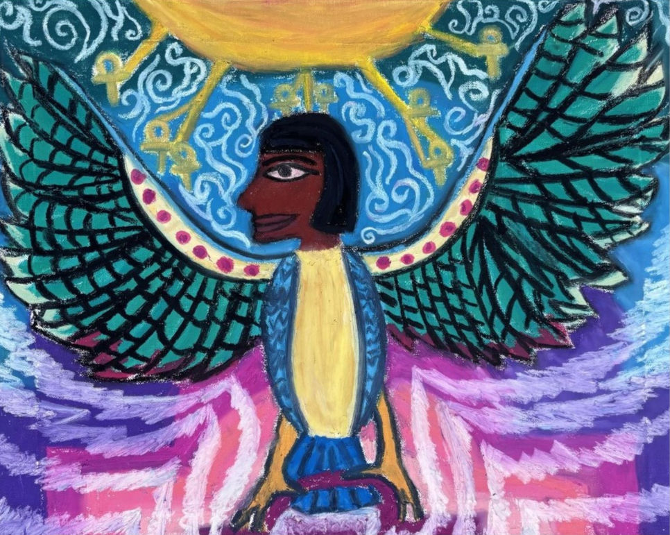 Egyptian God Of Consciousness Ba- Channelled Poster