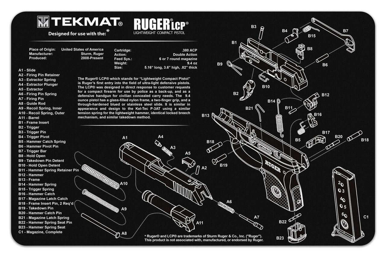 Ruger LCP TekMat Gun Cleaning Mat 11x17