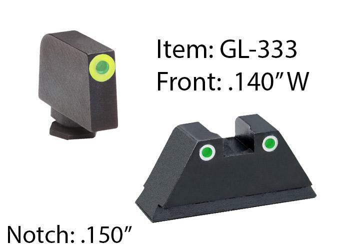 SUPPRESSOR SET FOR GLOCK EXCEPT 42 43; GREEN FRONT