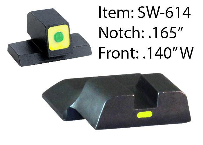 CAP SIGHT SET GREEN SQUARE FRONT &REAR S&W M&P