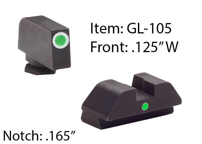 I-DOT NIGHT SET GREENTRIT ORANGE FRONT GREEN SINGLE DOT REAR FOR GLOCK 17