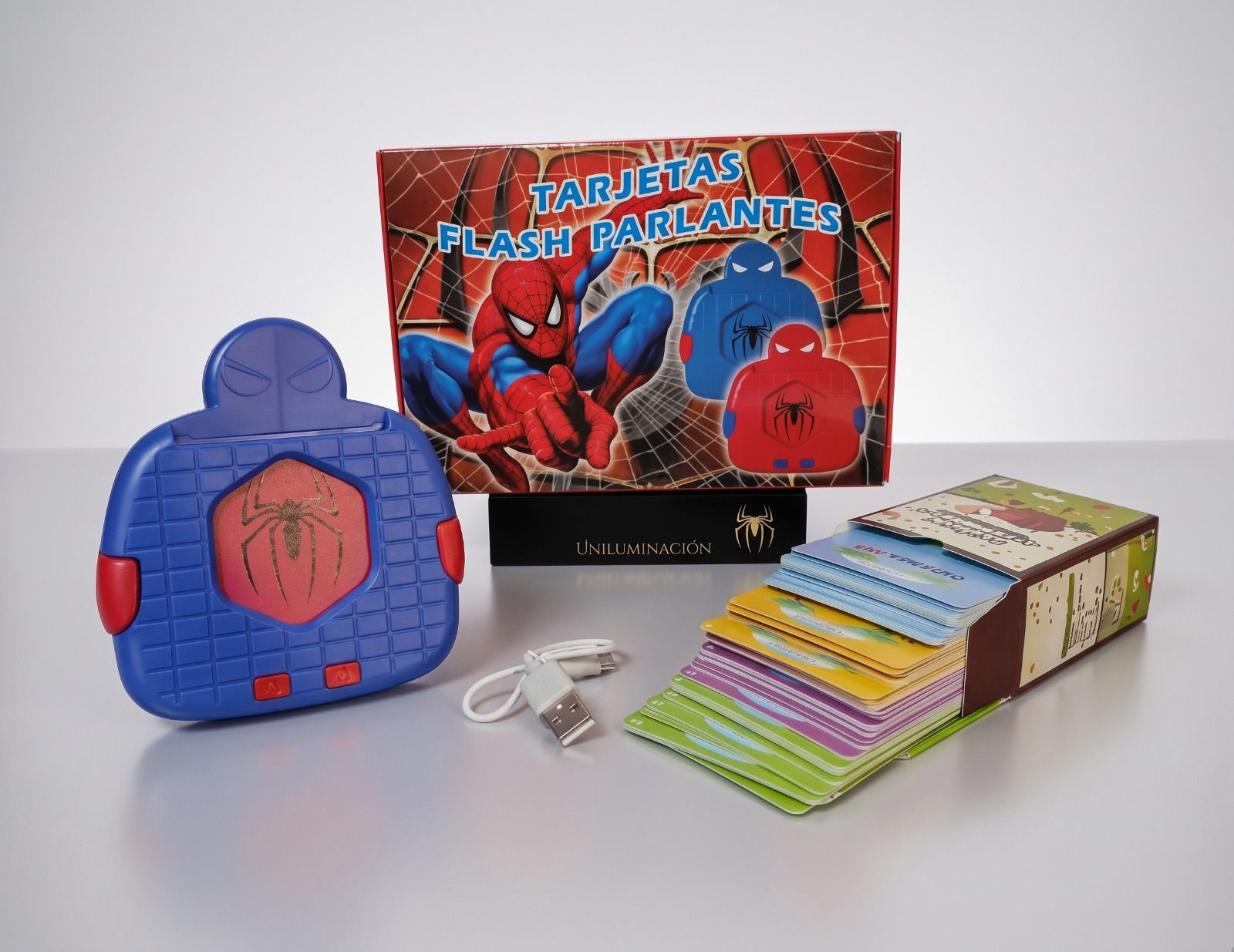 Juego de tarjetas de Spiderman recargable