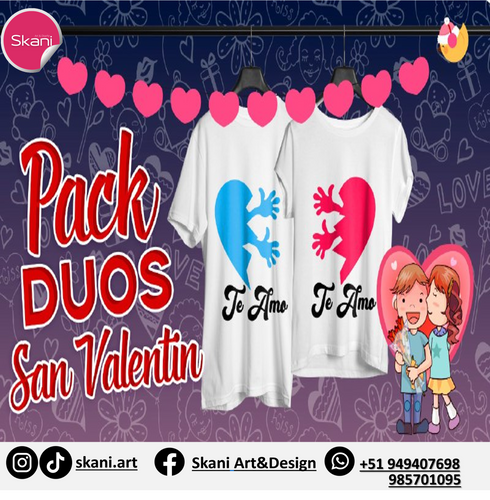 Coppia T-Shirt Magliette PERSONALIZZABILI SanValentino Coniglietti - Foto 5