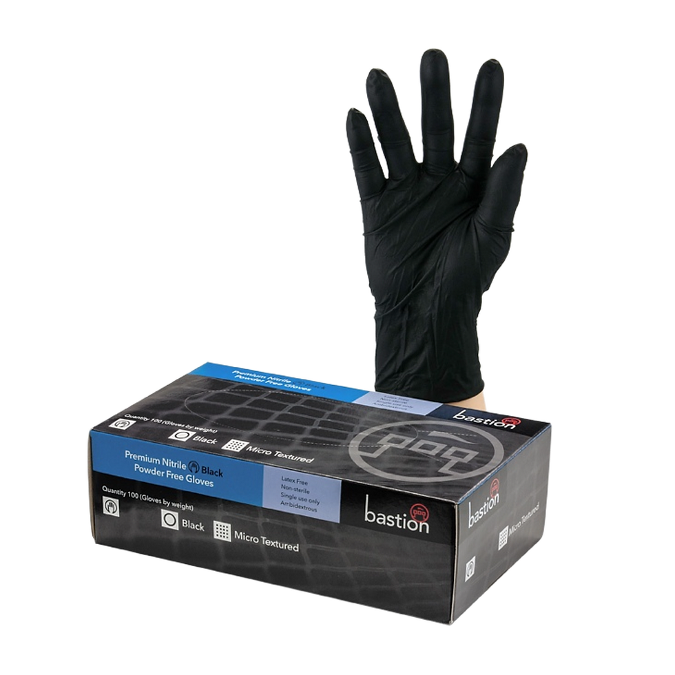 BOC Bastion Premium Black Nitrile P/F Gloves