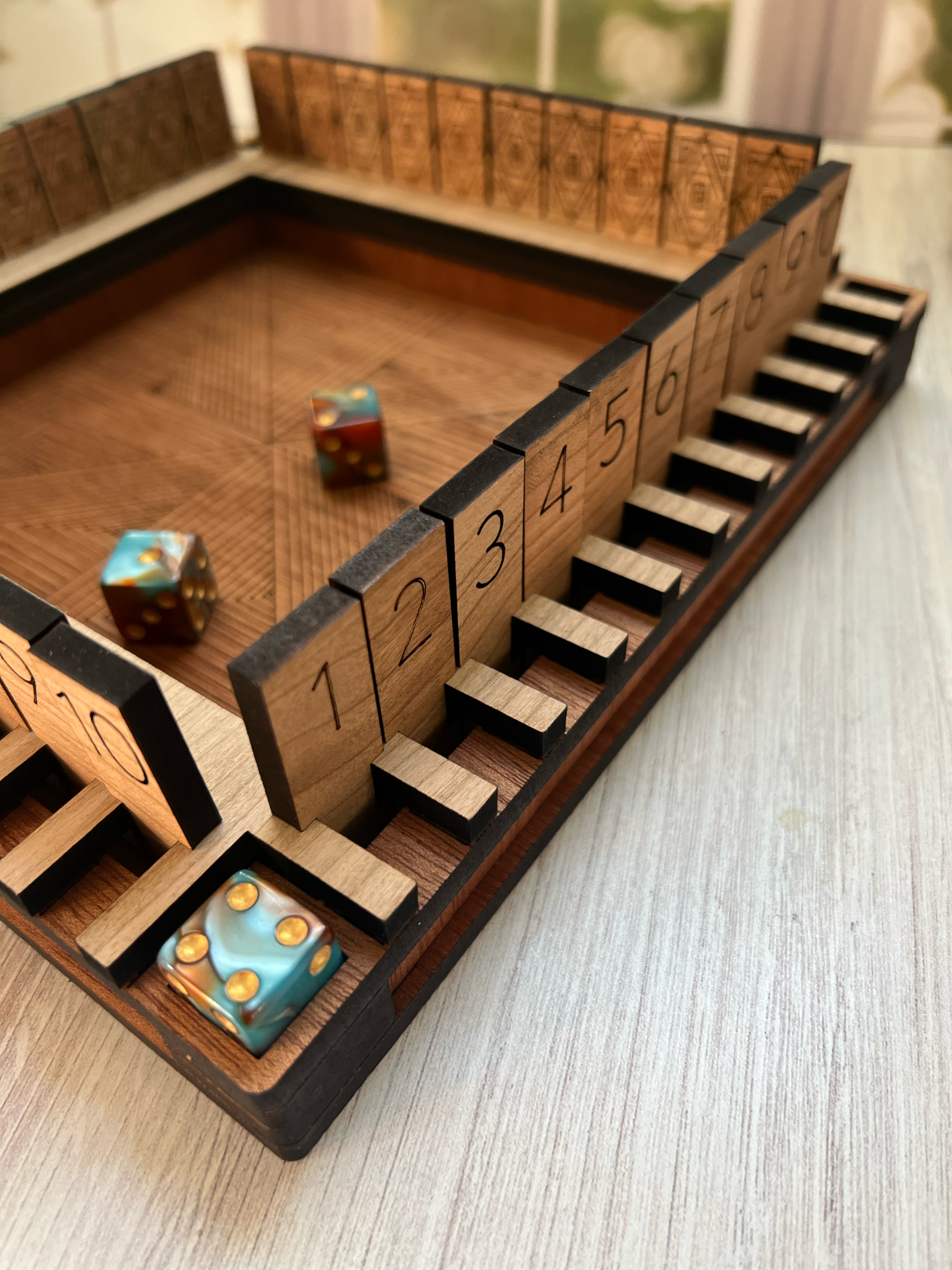 Handcrafted Shut The Box Board Game, Game Pieces and Rules